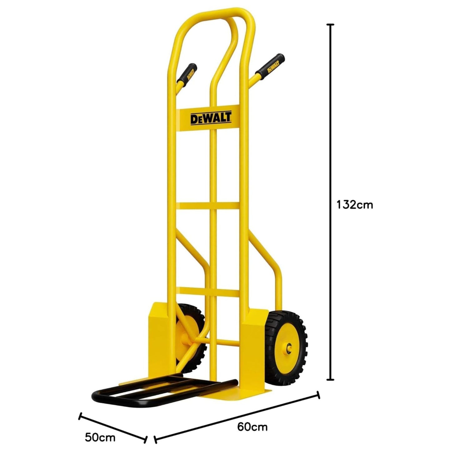 DEWALT Steel Hand Truck - 400Kg Load Capacity with Large Base Plate and PU Wheels - DXWT-500 - DIY Store