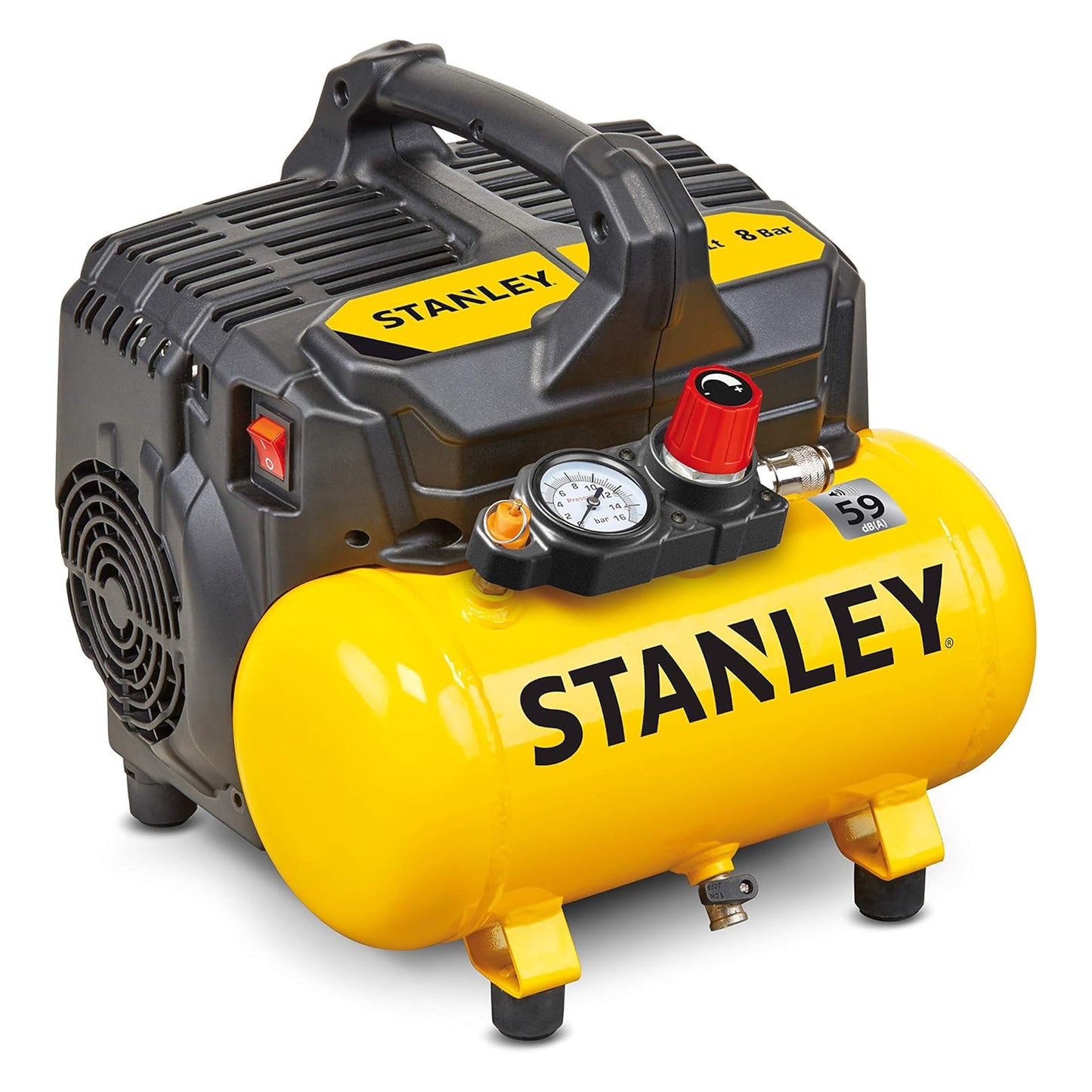 STANLEY Silent Air Compressor DST100/8/6, 6L, 750W, 230V, 59dB - DIY Store
