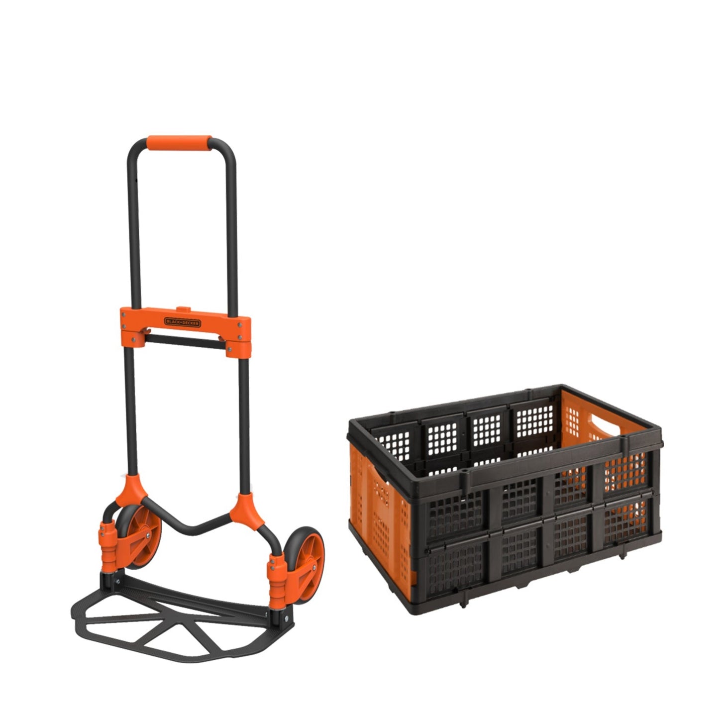 BLACK+DECKER Folding Hand truck 90Kg Load Capacity with Folding Basket - DIY Store