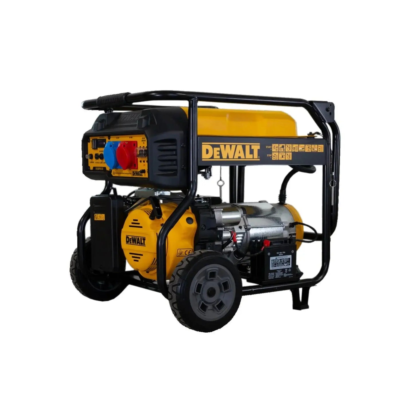DEWALT Petrol Generator, 10 KVA Rated Power, Dual Voltage (400V, 230V), 28 L Fuel Tank, Electric Start, 10 Hours Run Time - DIY Store