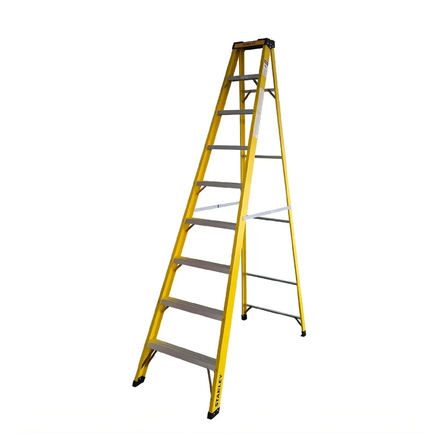 STANLEY Step Ladder 8 Steps Fibre Ladder Anti Slip Steps Non-Slip Rubber Edge Guards 150 KG Loading Capacity EN131 Approved - DIY Store